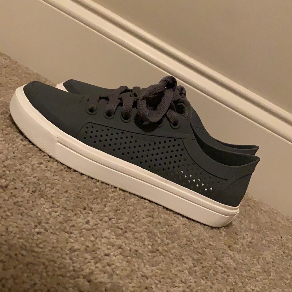 gray rubber crocs